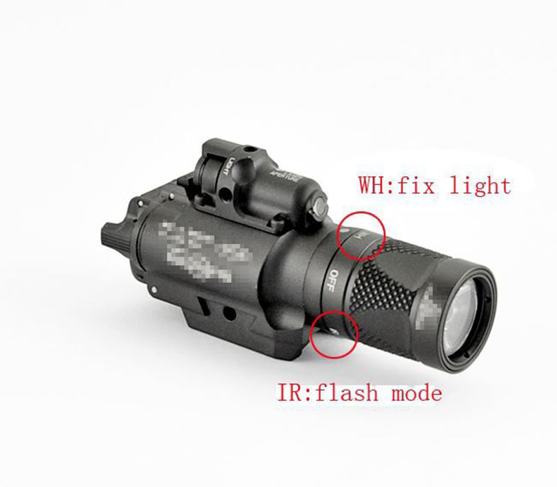 SUREFIRE X400 LED Pistol/Rifle WeaponLight 500lumen red laser BK